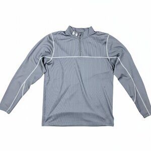 Under Armour ColdGear Fitted 1/4 Zip Pullover Shirt Gray Long Sleeve Large